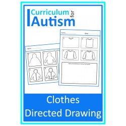 Clothes Directed Drawing Worksheets  for Fine Motor Skills